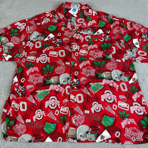 Ohio State Buckeyes Shirt Men 2XL Red Floral Aloha Print NCAA All Over Print AOP - Picture 2 of 10